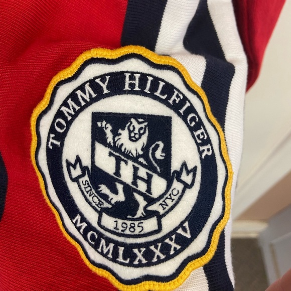 Rare Tommy Hilfiger 90s Inspired Color Blocking Hoody Sweater size XL - Picture 4 of 8